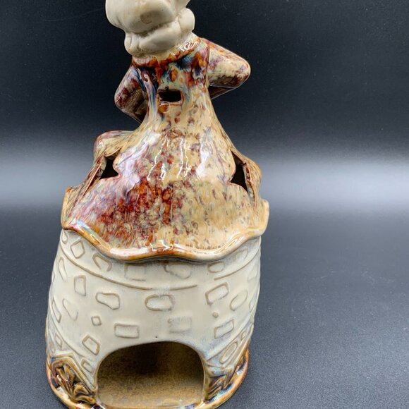 Winegar Art Pottery Angel Tea Light Playing Instrument NO Wings 9” - Picture 4 of 7